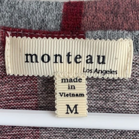 Monteau Multicolor Striped Tie Front Long Sleeve Blouse - Picture 3 of 5